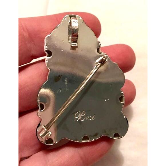 Vintage Best Roly Poly Snowman Brooch Christmas Holiday Festive Pin or Pendant - Picture 3 of 3